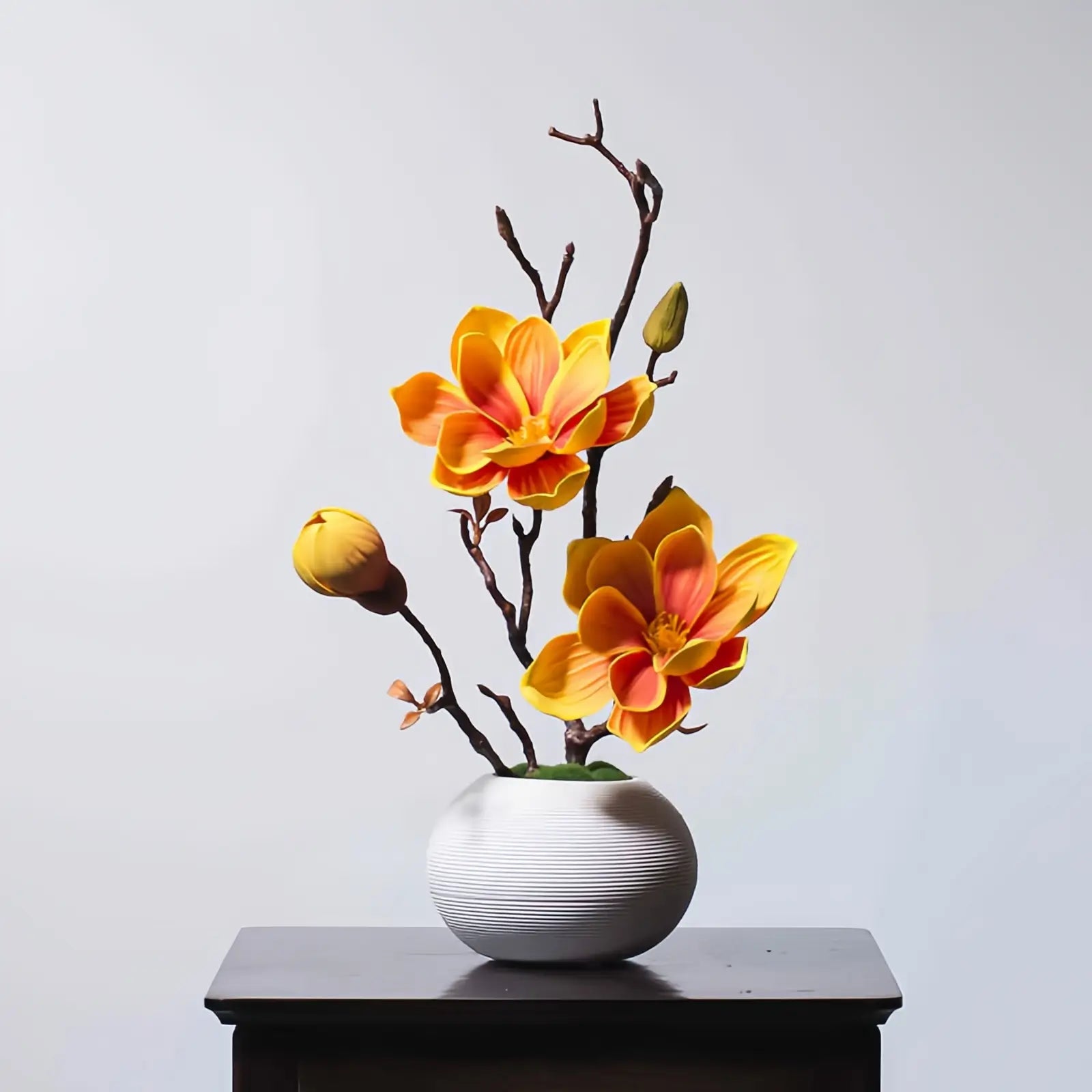 Opalfloral Timeless Faux Magnolia Arrangement – Available in White, Pink, Yellow, and Red