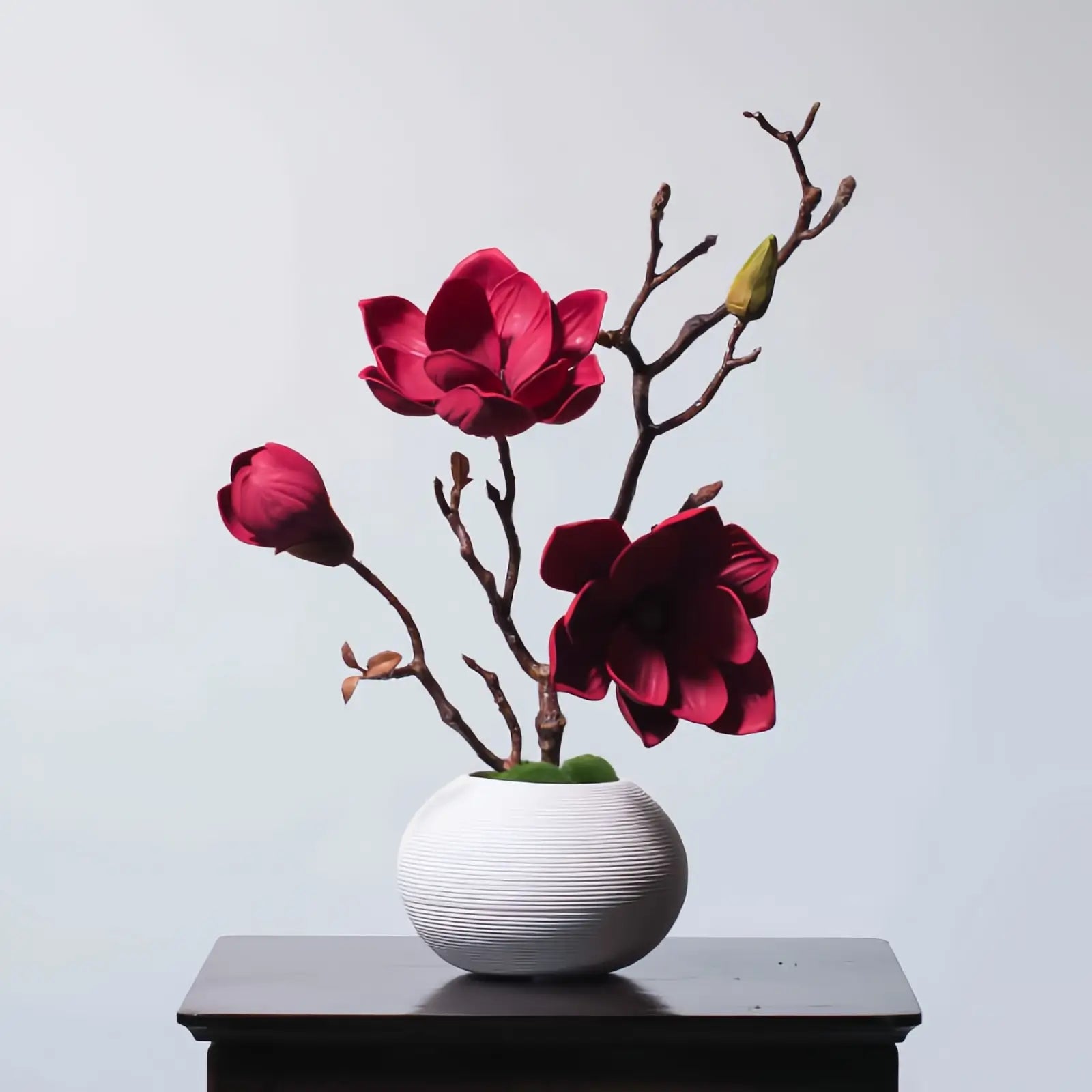 Opalfloral Timeless Faux Magnolia Arrangement – Available in White, Pink, Yellow, and Red