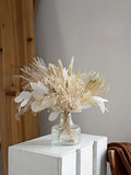 Opalfloral White Bunny Tail & Pampas Grass Dried Flower Bouquet