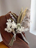 Opalfloral White Fern and Pampas Dried Flower Bouquet