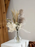 Opalfloral White Fern and Pampas Dried Flower Bouquet