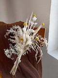 Opalfloral White Gypsophila and Yellow Craspedia Dried Flower Bouquet