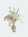 Opalfloral White Gypsophila and Yellow Craspedia Dried Flower Bouquet