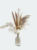 Opalfloral White Pampas and Rose Dried Flower Set