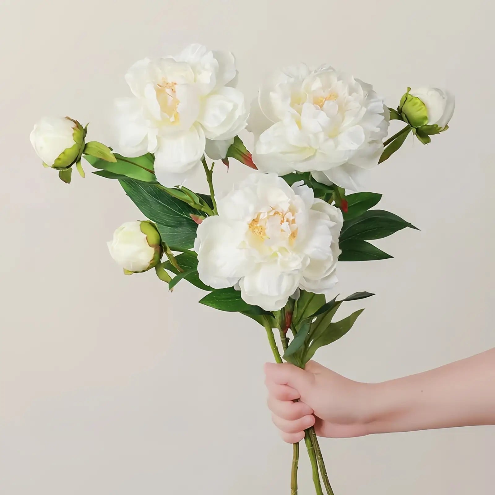 Opalfloral Lifelike White Peony Artificial Bouquet - Elegant Décor - OpalFloarl-Premium artificial flowers and elegant vases to elevate your home decor. 
