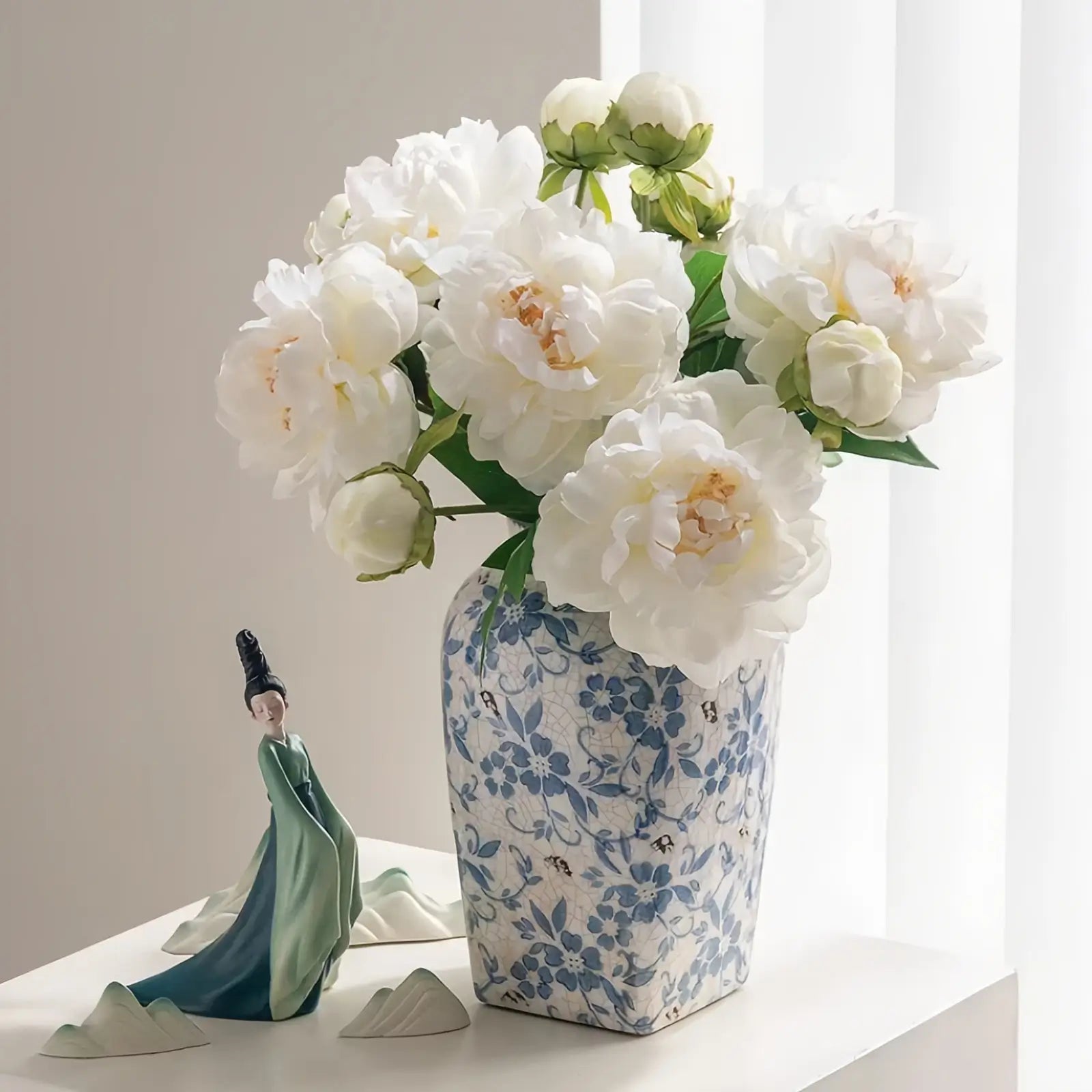 Opalfloral Lifelike White Peony Artificial Bouquet - Elegant Décor - OpalFloarl-Premium artificial flowers and elegant vases to elevate your home decor. 