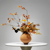 Rustic Autumnal Faux Floral Arrangement in Textured Ceramic Vase (Large)