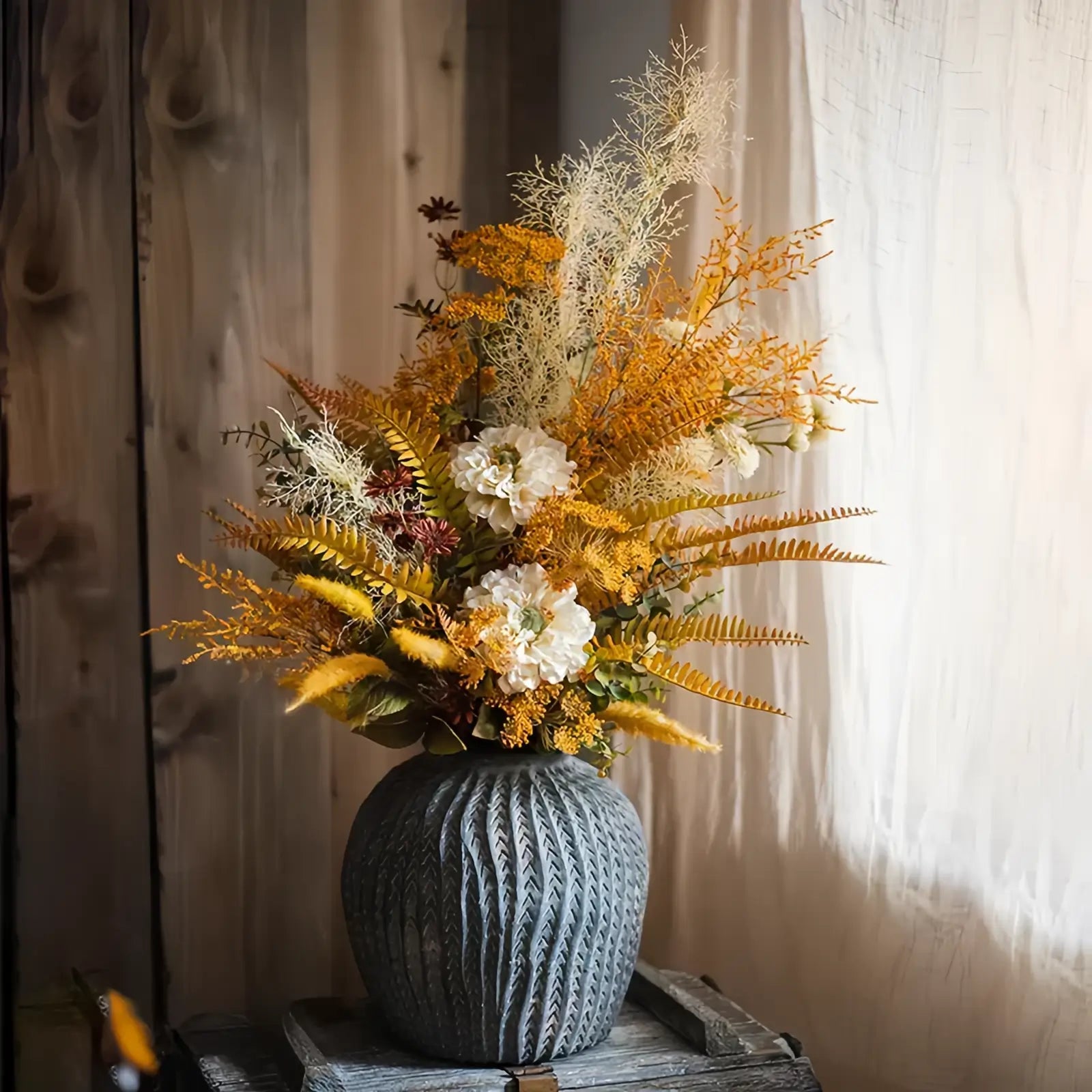 Rustic Fall-Inspired Artificial Floral Arrangement