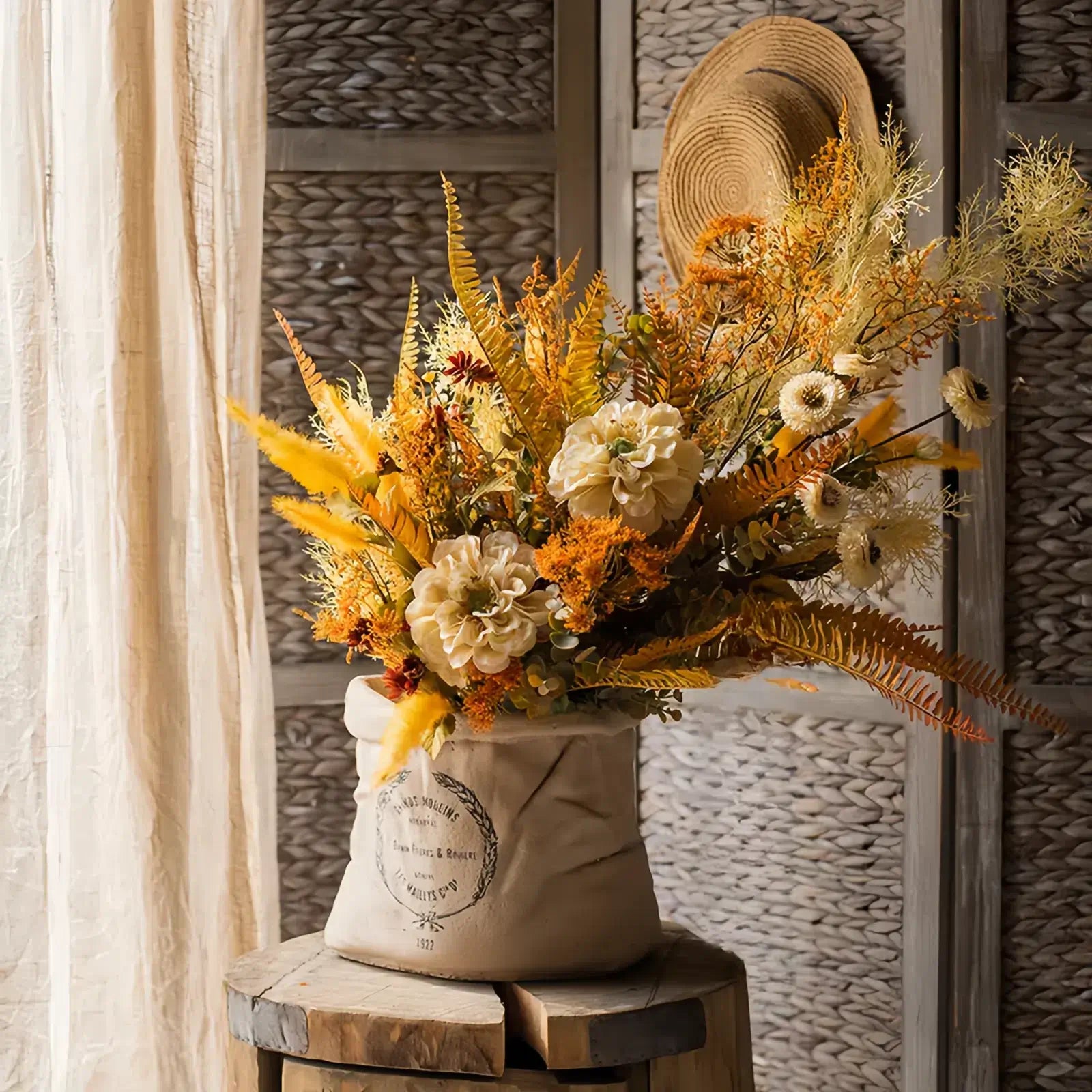 Rustic Fall-Inspired Artificial Floral Arrangement