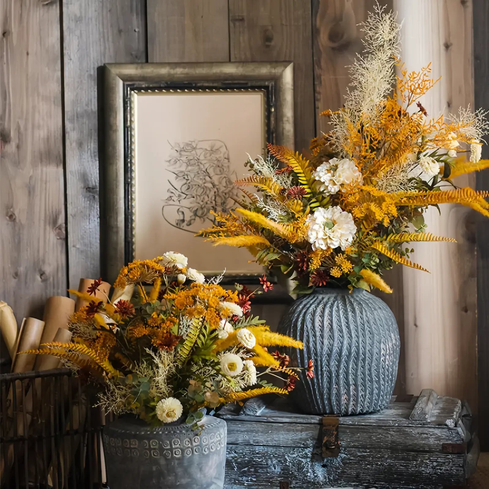 Rustic Fall-Inspired Artificial Floral Arrangement