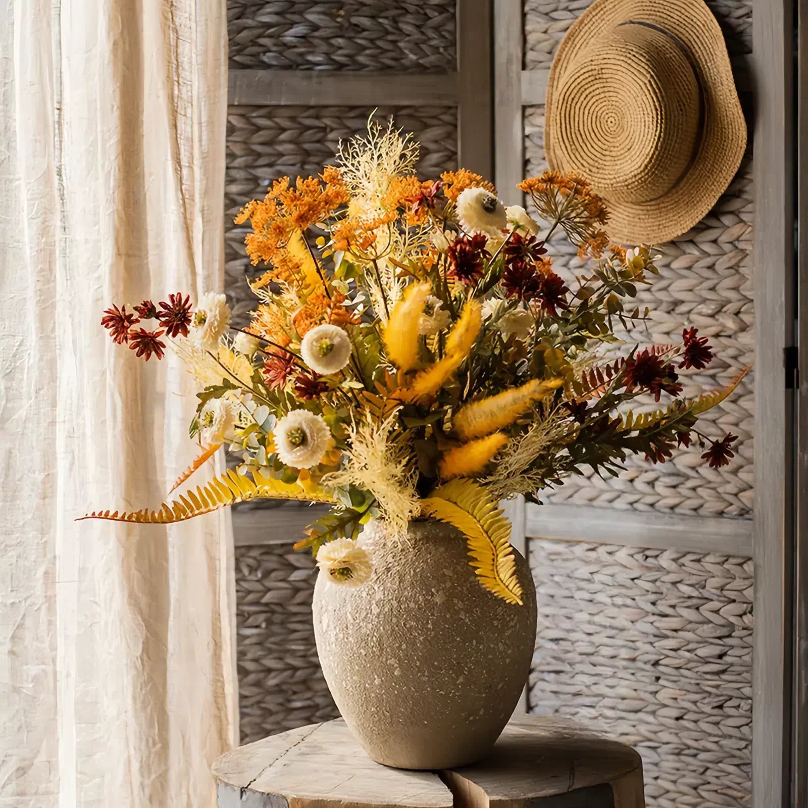 Rustic Golden Harvest Artificial Floral Arrangement