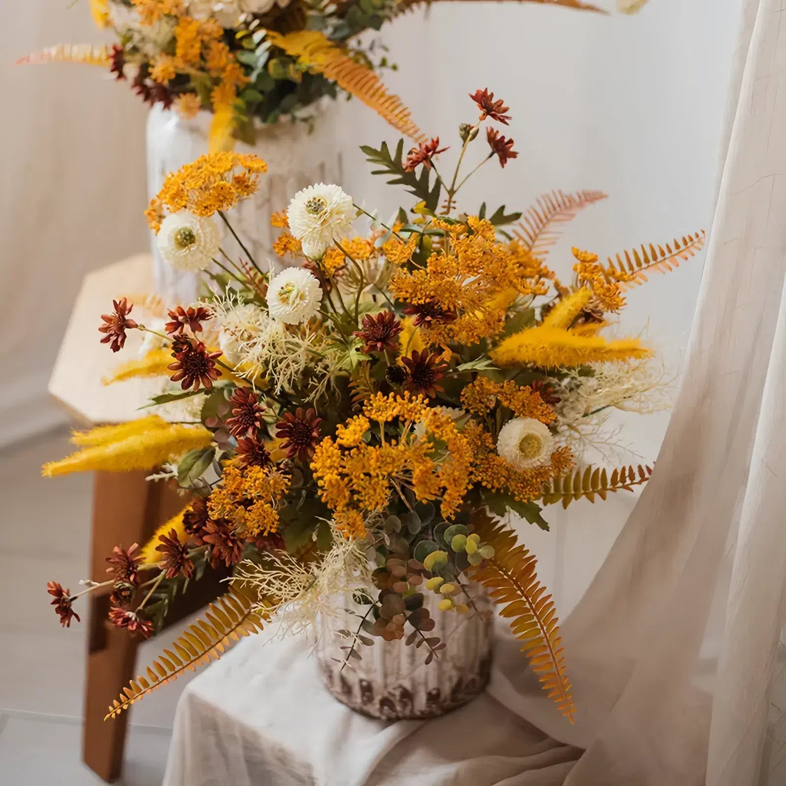 Rustic Golden Harvest Artificial Floral Arrangement