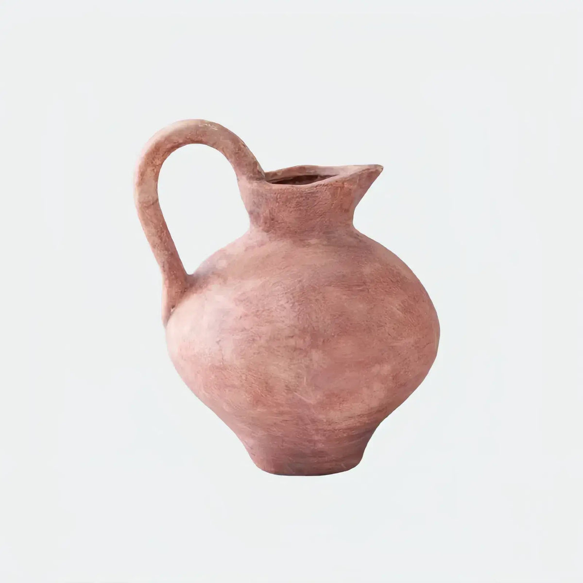 [8.3"] Rustic Terracotta Ceramic Pitcher Vase