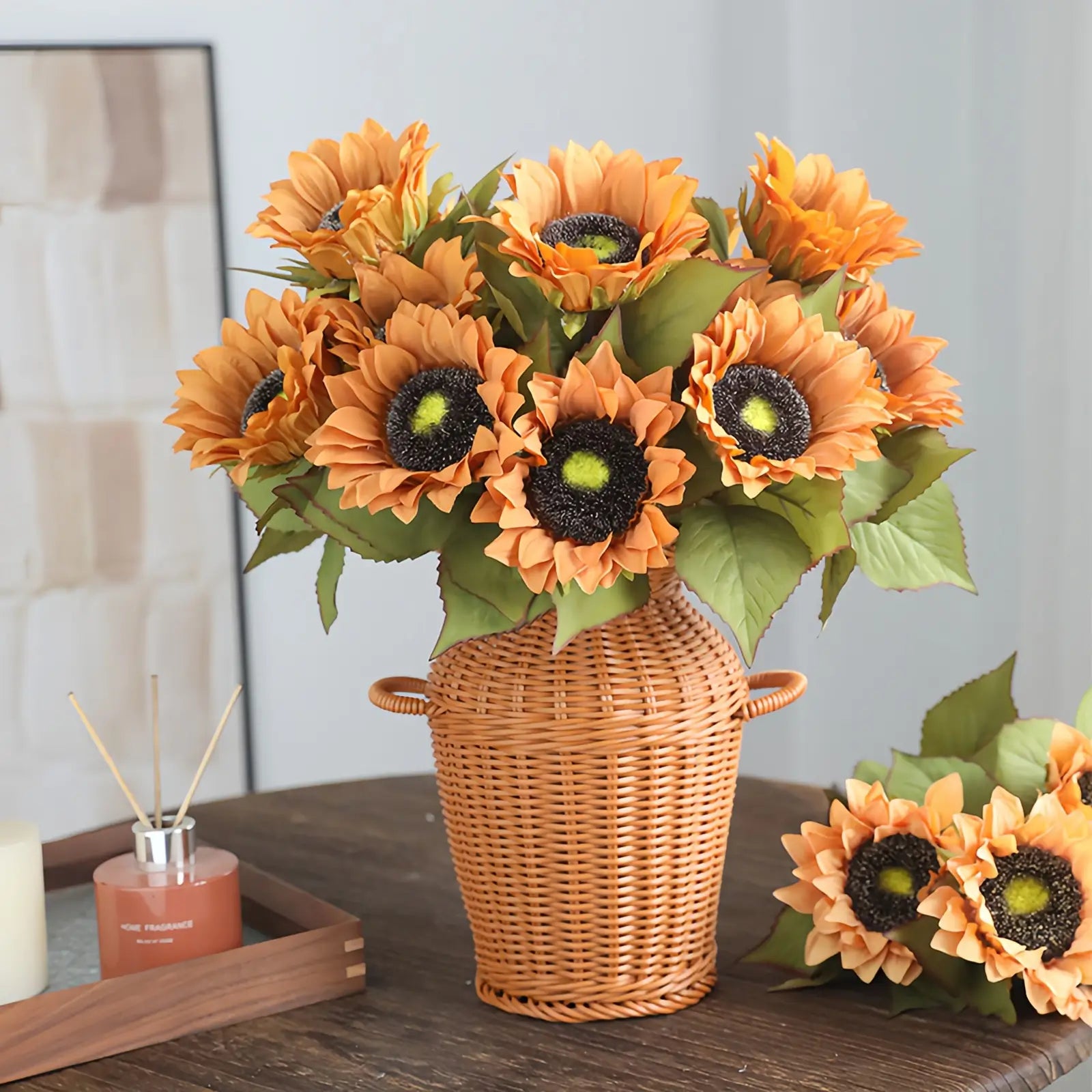 Vibrant Artificial Sunflower Bouquet – 2 Color Options