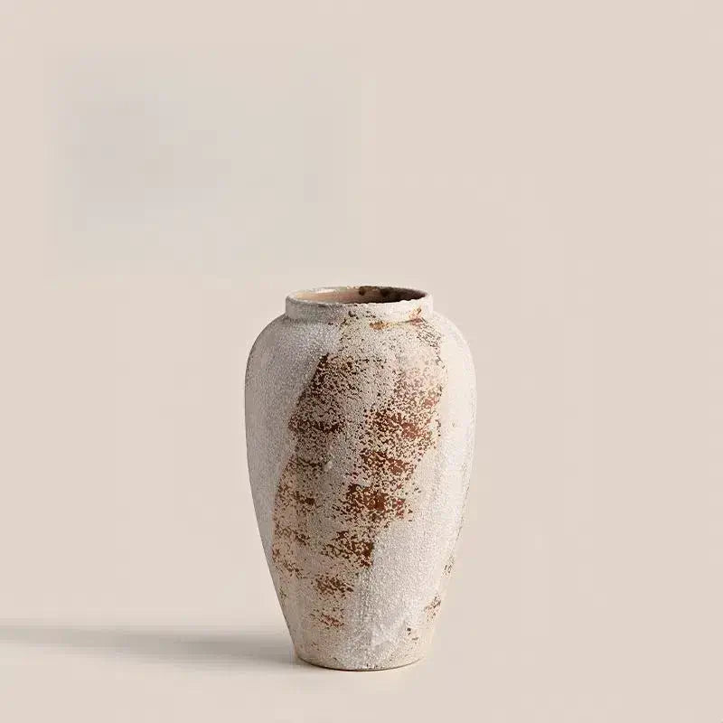 [11.8"] Wabi-Sabi Style Ceramic Vase with Distressed Finish