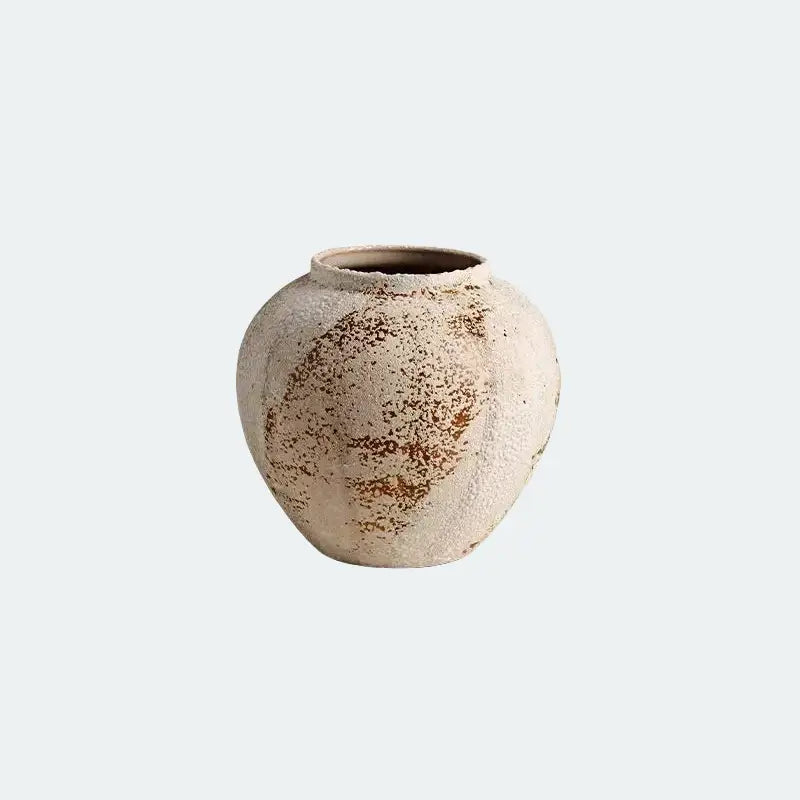 [7.9"] Wabi-Sabi Style Ceramic Vase with Distressed Texture